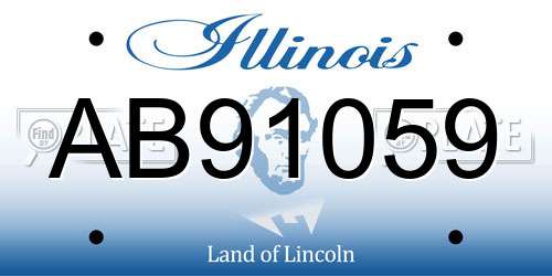 AB91059 Illinois License Plate