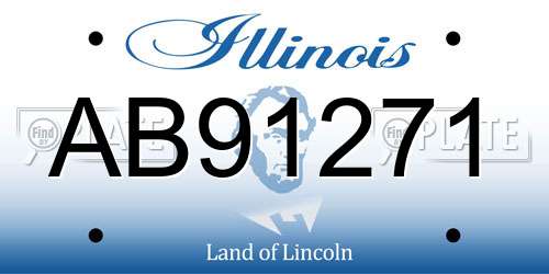 AB91271 Illinois License Plate