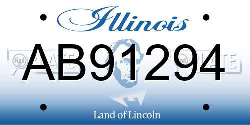 AB91294 Illinois License Plate