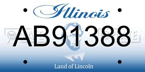 AB91388 Illinois License Plate