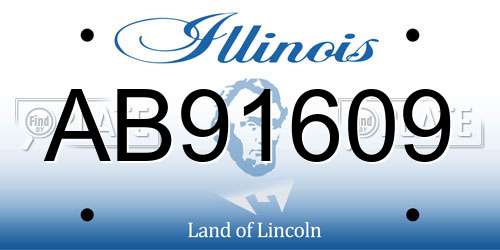 AB91609 Illinois License Plate