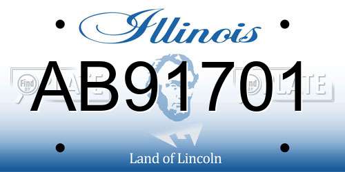 AB91701 Illinois License Plate