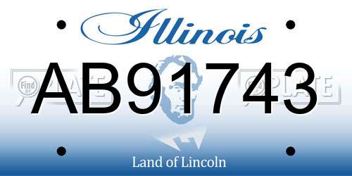AB91743 Illinois License Plate