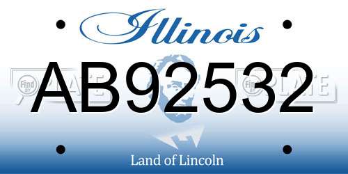 AB92532 Illinois License Plate