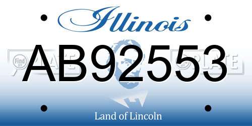 AB92553 Illinois License Plate