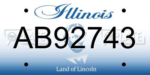AB92743 Illinois License Plate