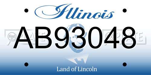 AB93048 Illinois License Plate