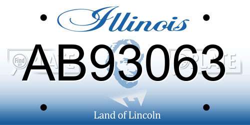 AB93063 Illinois License Plate