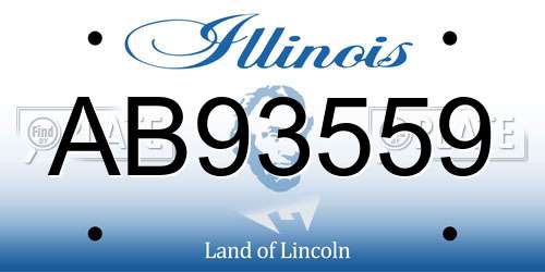 AB93559 Illinois License Plate