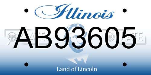 AB93605 Illinois License Plate