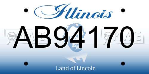 AB94170 Illinois License Plate