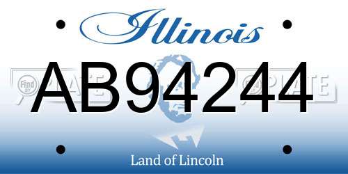 AB94244 Illinois License Plate