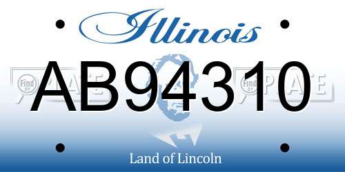AB94310 Illinois License Plate