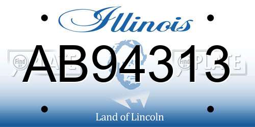 AB94313 Illinois License Plate