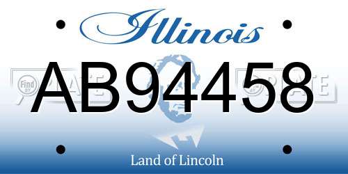 AB94458 Illinois License Plate