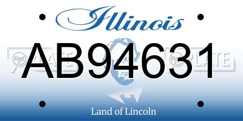 AB94631 Illinois License Plate