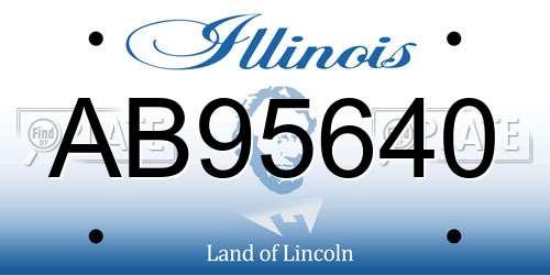 AB95640 Illinois License Plate