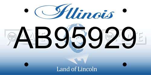 AB95929 Illinois License Plate