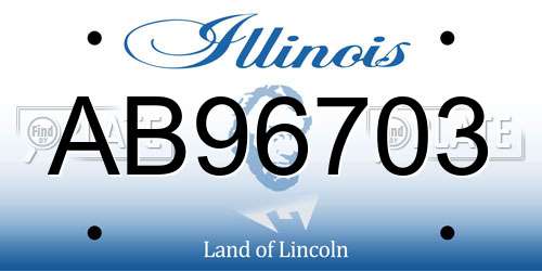 AB96703 Illinois License Plate