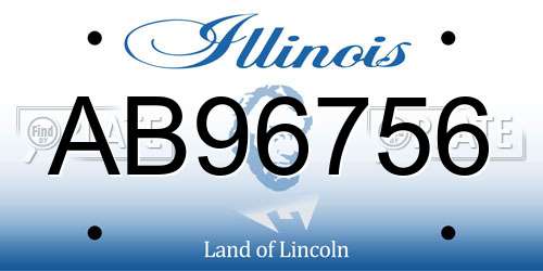 AB96756 Illinois License Plate