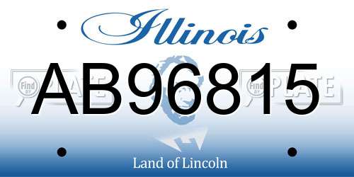 AB96815 Illinois License Plate