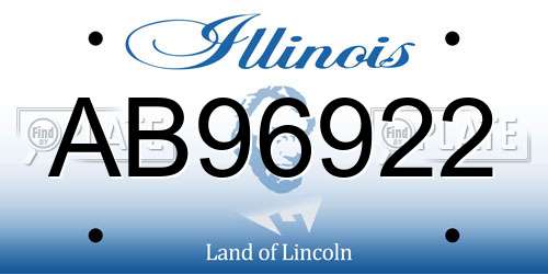 AB96922 Illinois License Plate