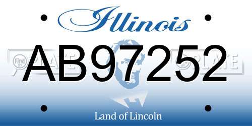AB97252 Illinois License Plate