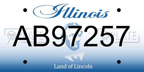 AB97257 Illinois License Plate