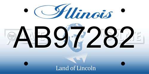 AB97282 Illinois License Plate
