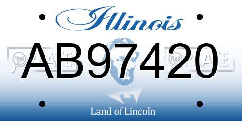 AB97420 Illinois License Plate