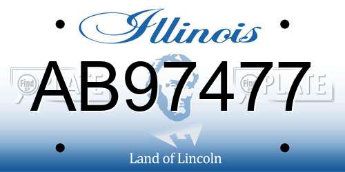 AB97477 Illinois License Plate