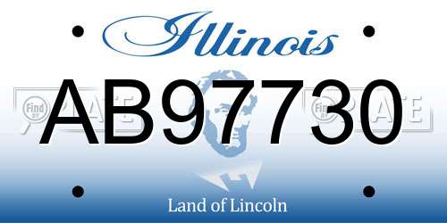 AB97730 Illinois License Plate