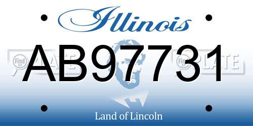AB97731 Illinois License Plate