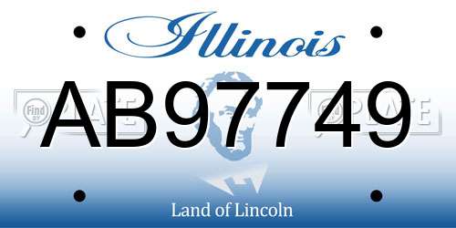 AB97749 Illinois License Plate