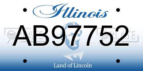 AB97752 Illinois License Plate