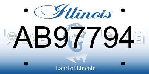 AB97794 Illinois License Plate