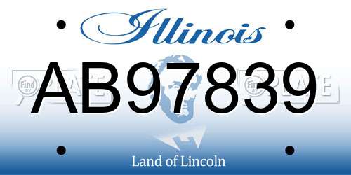 AB97839 Illinois License Plate