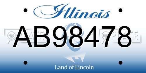 AB98478 Illinois License Plate