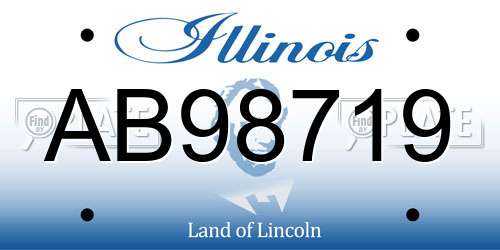 AB98719 Illinois License Plate