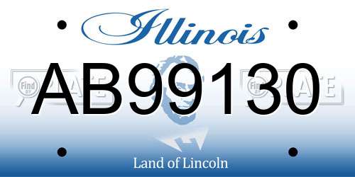 AB99130 Illinois License Plate