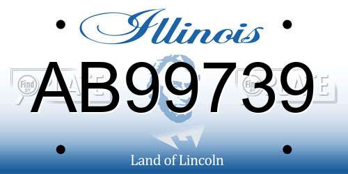 AB99739 Illinois License Plate