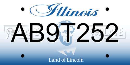 AB9T252 Illinois License Plate