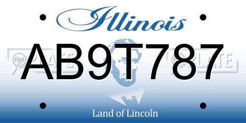 AB9T787 Illinois License Plate