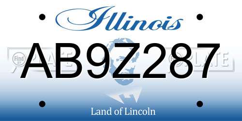 AB9Z287 Illinois License Plate