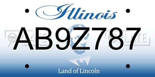 AB9Z787 Illinois License Plate