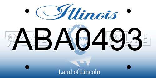 ABA0493 Illinois License Plate