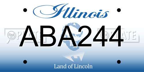 ABA244 Illinois License Plate