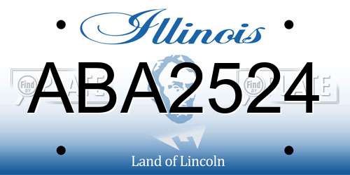 ABA2524 Illinois License Plate