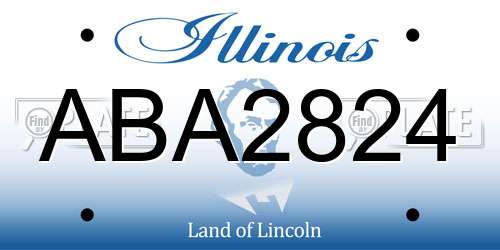ABA2824 Illinois License Plate