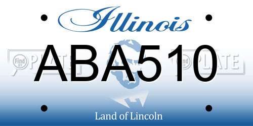 ABA510 Illinois License Plate